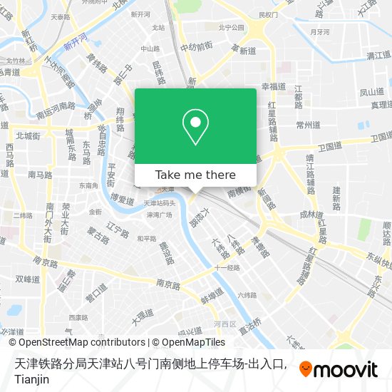 天津铁路分局天津站八号门南侧地上停车场-出入口 map