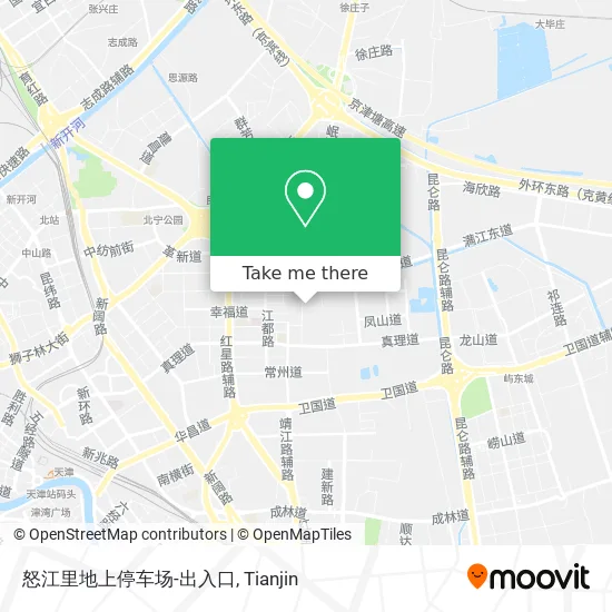 怒江里地上停车场-出入口 map