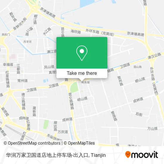 华润万家卫国道店地上停车场-出入口 map