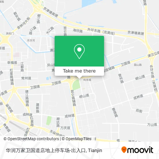 华润万家卫国道店地上停车场-出入口 map