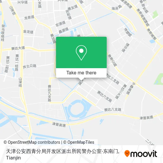 天津公安西青分局开发区派出所民警办公室-东南门 map