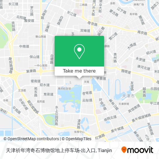 天津祈年湾奇石博物馆地上停车场-出入口 map