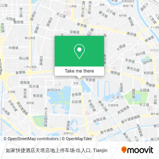 如家快捷酒店天塔店地上停车场-出入口 map