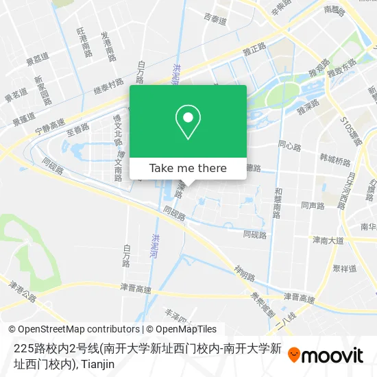 225路校内2号线(南开大学新址西门校内-南开大学新址西门校内) map