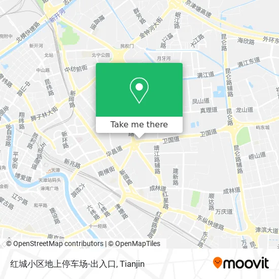 红城小区地上停车场-出入口 map