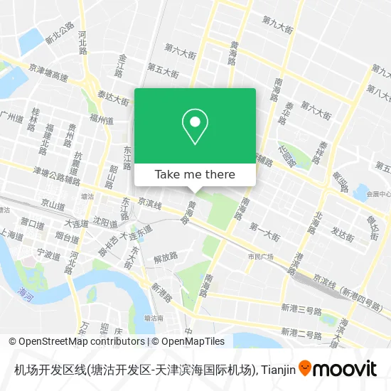 机场开发区线(塘沽开发区-天津滨海国际机场) map