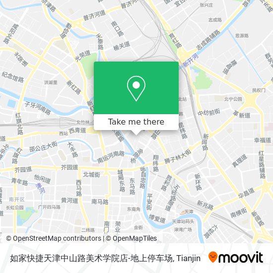 如家快捷天津中山路美术学院店-地上停车场 map