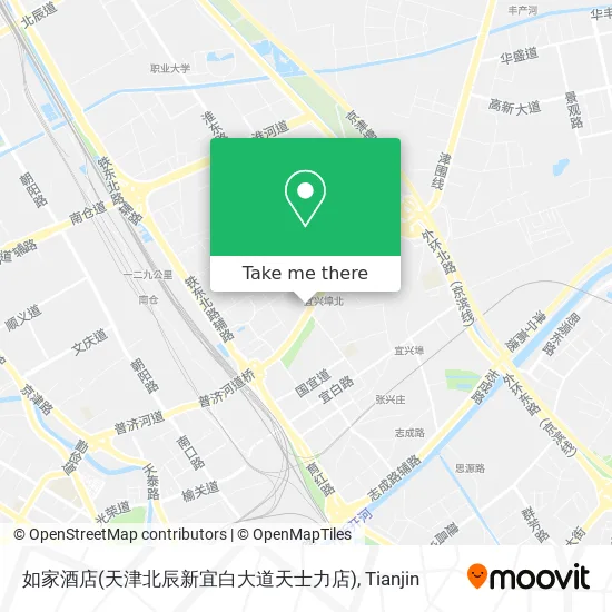 如家酒店(天津北辰新宜白大道天士力店) map