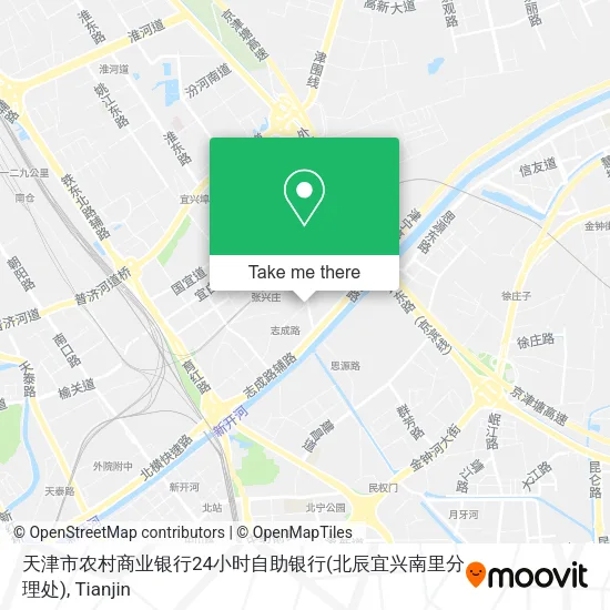 天津市农村商业银行24小时自助银行(北辰宜兴南里分理处) map