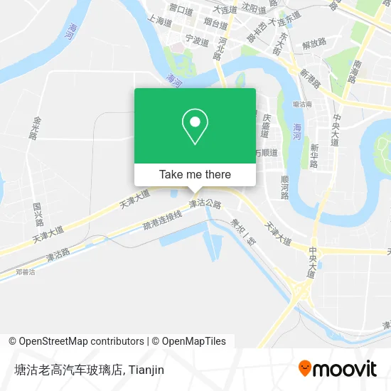 塘沽老高汽车玻璃店 map
