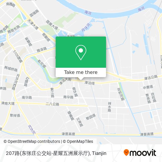207路(东张庄公交站-星耀五洲展示厅) map