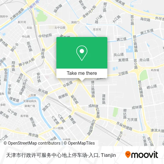 天津市行政许可服务中心地上停车场-入口 map