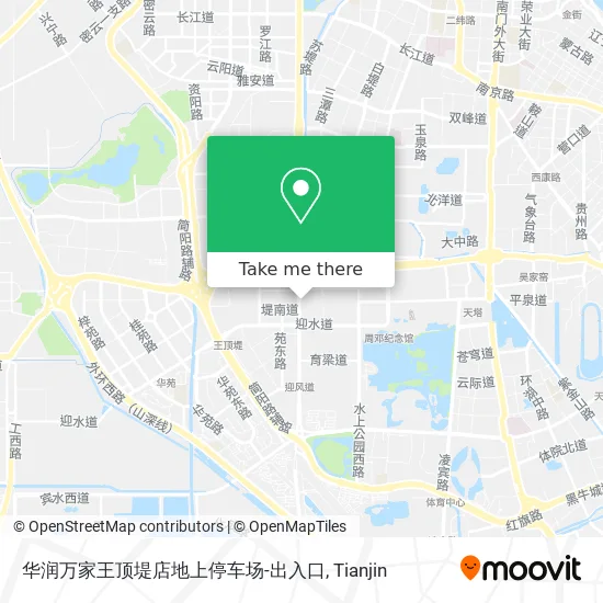 华润万家王顶堤店地上停车场-出入口 map