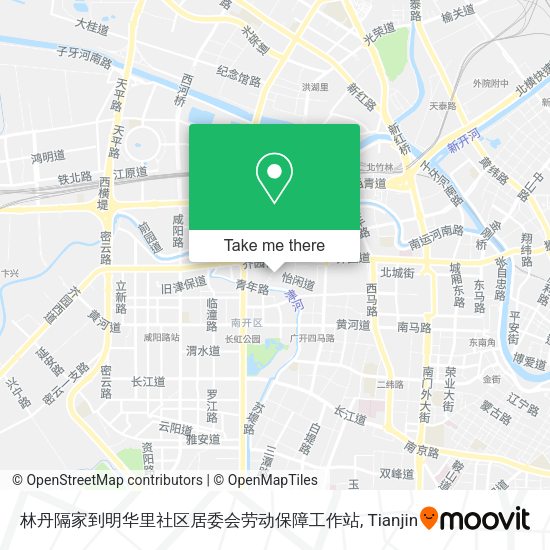 林丹隔家到明华里社区居委会劳动保障工作站 map