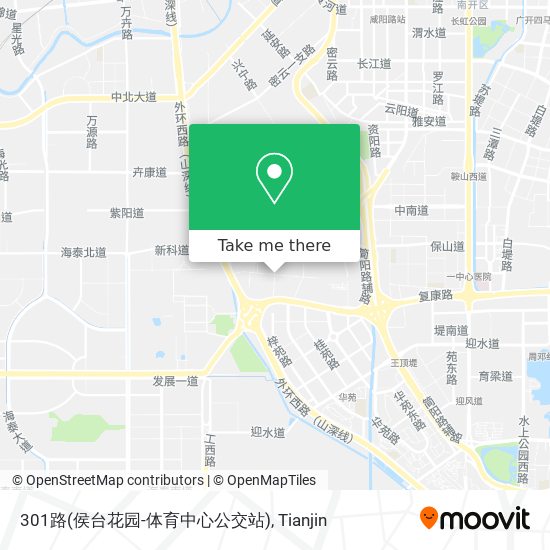 301路(侯台花园-体育中心公交站) map
