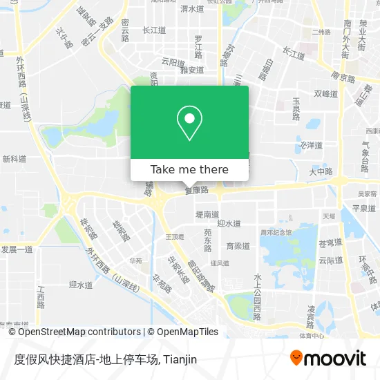 度假风快捷酒店-地上停车场 map