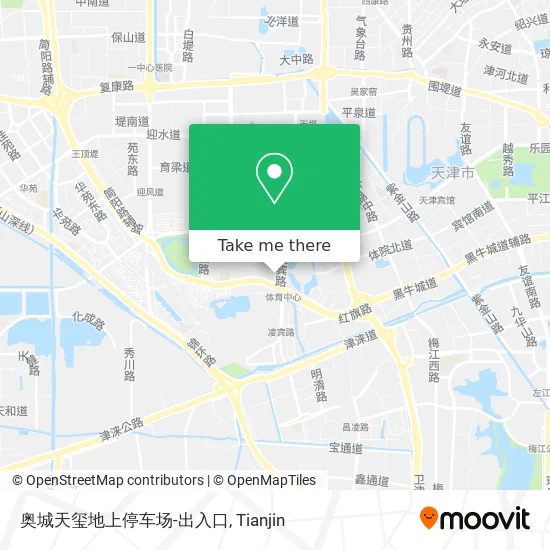 奥城天玺地上停车场-出入口 map