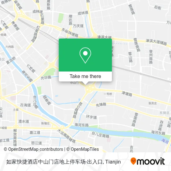 如家快捷酒店中山门店地上停车场-出入口 map