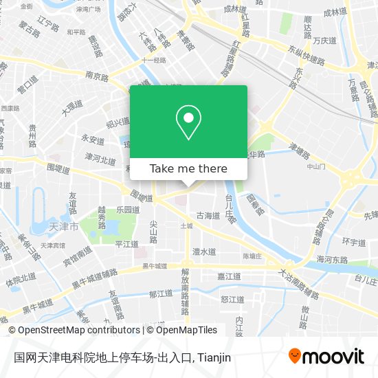 国网天津电科院地上停车场-出入口 map