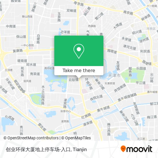 创业环保大厦地上停车场-入口 map