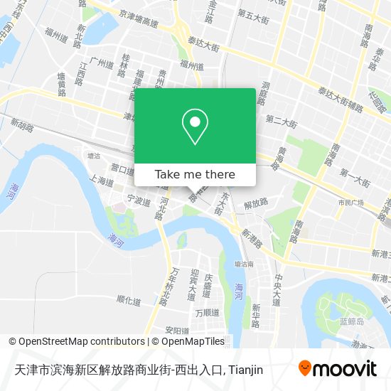 天津市滨海新区解放路商业街-西出入口 map