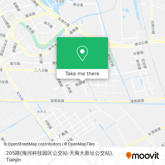 205路(海河科技园区公交站-天南大新址公交站) map