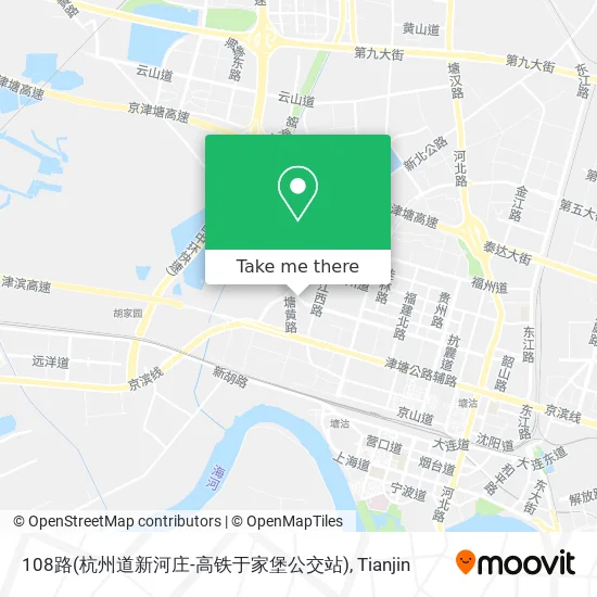 108路(杭州道新河庄-高铁于家堡公交站) map