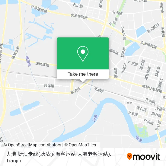 大港-塘沽专线(塘沽滨海客运站-大港老客运站) map