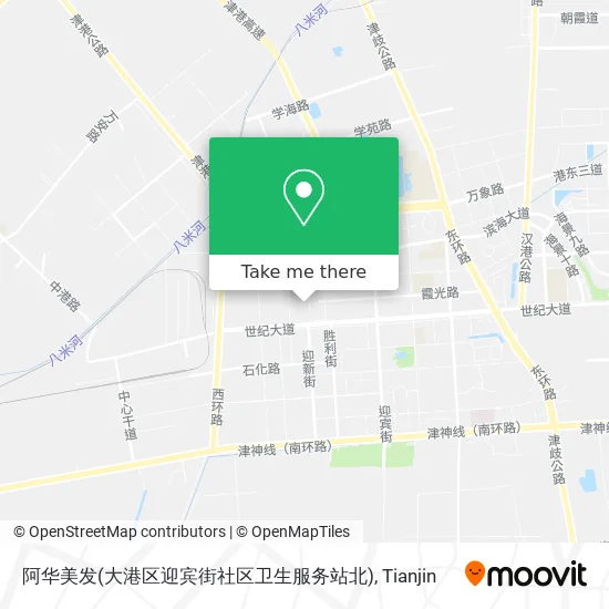 阿华美发(大港区迎宾街社区卫生服务站北) map