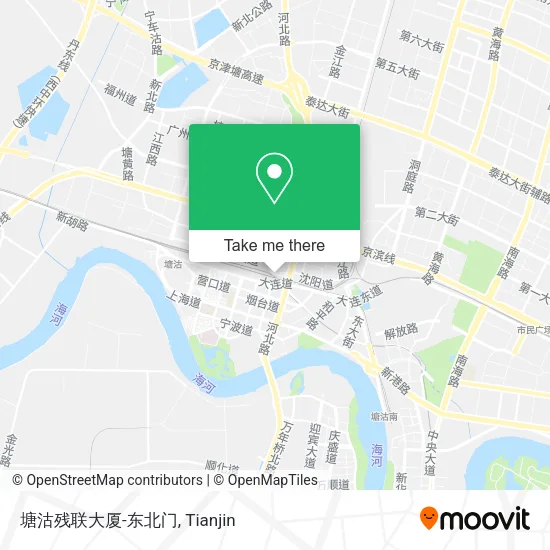 塘沽残联大厦-东北门 map