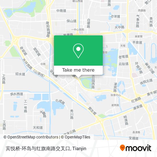 宾悦桥-环岛与红旗南路交叉口 map