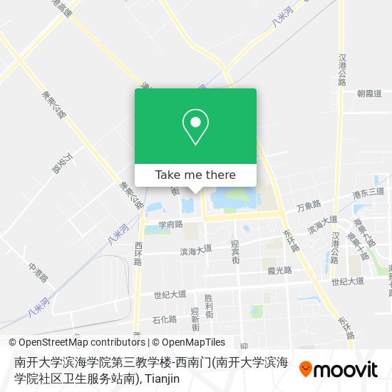 南开大学滨海学院第三教学楼-西南门(南开大学滨海学院社区卫生服务站南) map