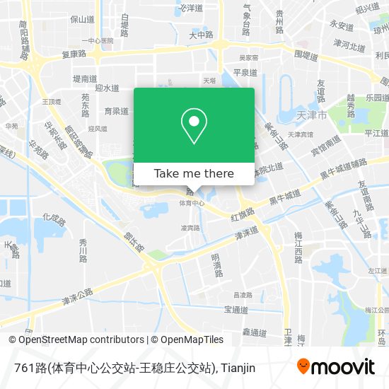 761路(体育中心公交站-王稳庄公交站) map