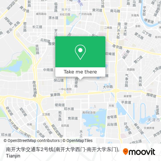 南开大学交通车2号线(南开大学西门-南开大学东门) map