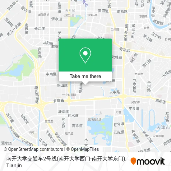 南开大学交通车2号线(南开大学西门-南开大学东门) map