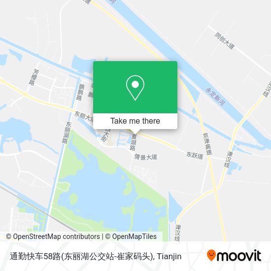 通勤快车58路(东丽湖公交站-崔家码头) map