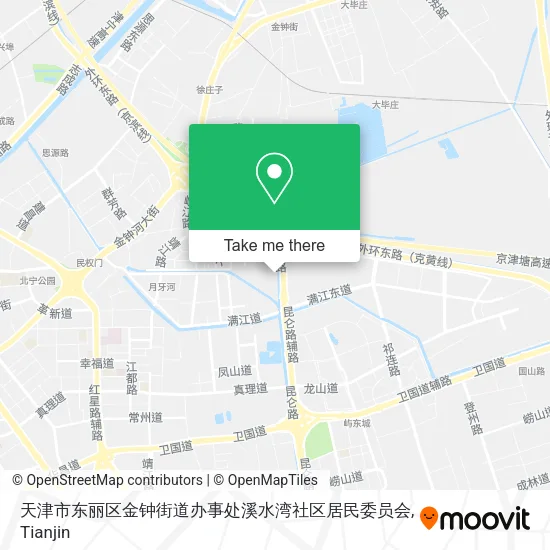 天津市东丽区金钟街道办事处溪水湾社区居民委员会 map