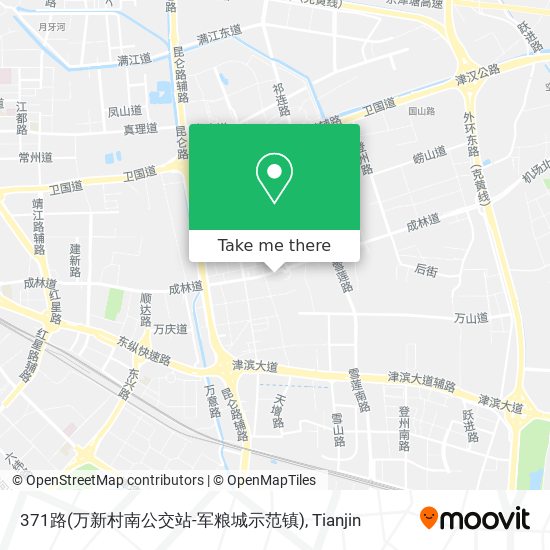 371路(万新村南公交站-军粮城示范镇) map