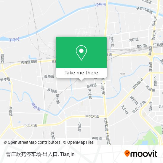 曹庄欣苑停车场-出入口 map