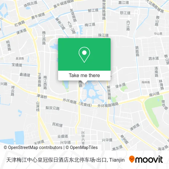 天津梅江中心皇冠假日酒店东北停车场-出口 map