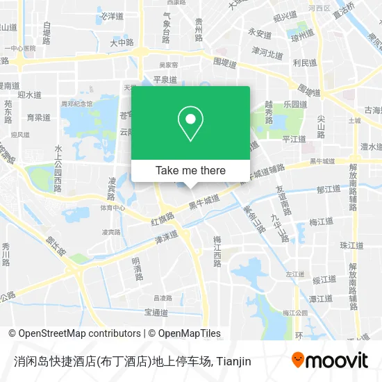 消闲岛快捷酒店(布丁酒店)地上停车场 map