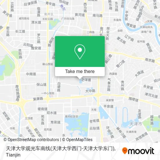 天津大学观光车南线(天津大学西门-天津大学东门) map