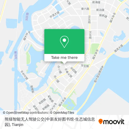 熊猫智能无人驾驶公交(中新友好图书馆-生态城信息园) map