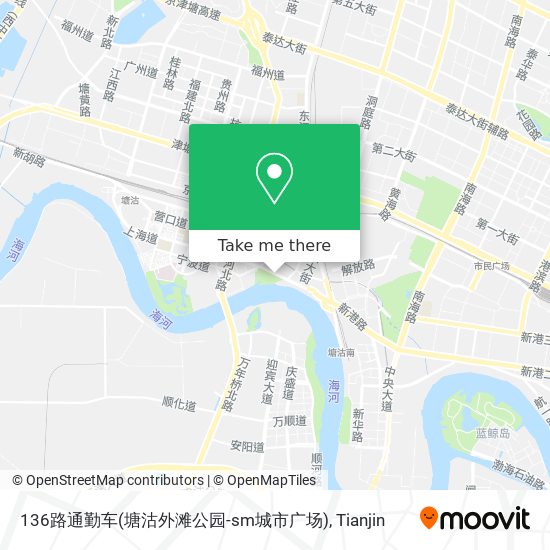 136路通勤车(塘沽外滩公园-sm城市广场) map