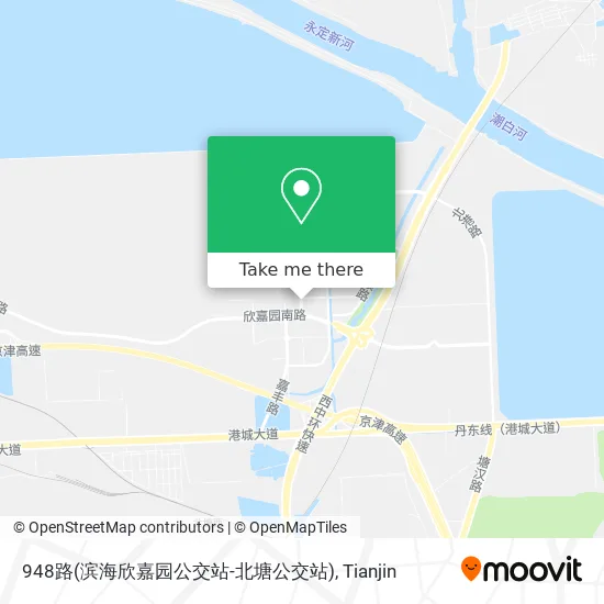 948路(滨海欣嘉园公交站-北塘公交站) map