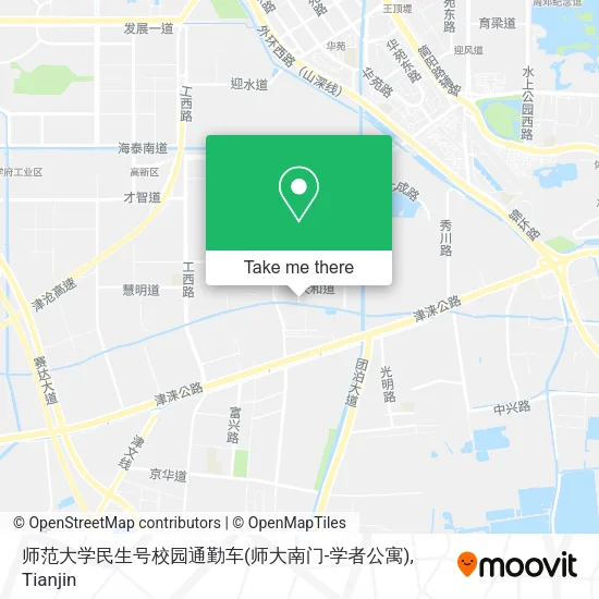 师范大学民生号校园通勤车(师大南门-学者公寓) map