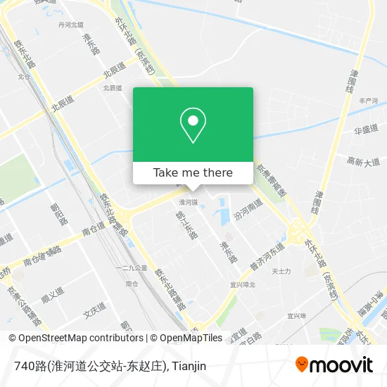 740路(淮河道公交站-东赵庄) map