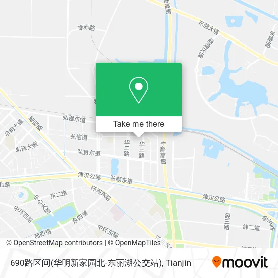 690路区间(华明新家园北-东丽湖公交站) map