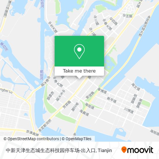中新天津生态城生态科技园停车场-出入口 map