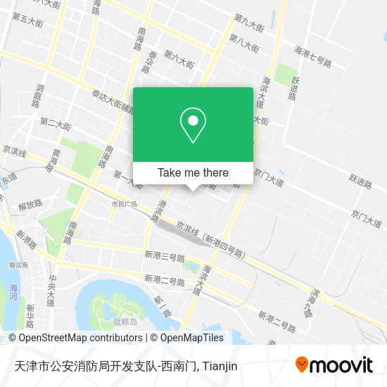 天津市公安消防局开发支队-西南门 map